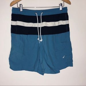 Nautica‎ Men's Swim Trunks Large Blue White